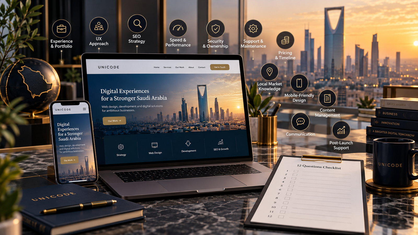 web design company in Saudi Arabia and Egypt reviewing a website project