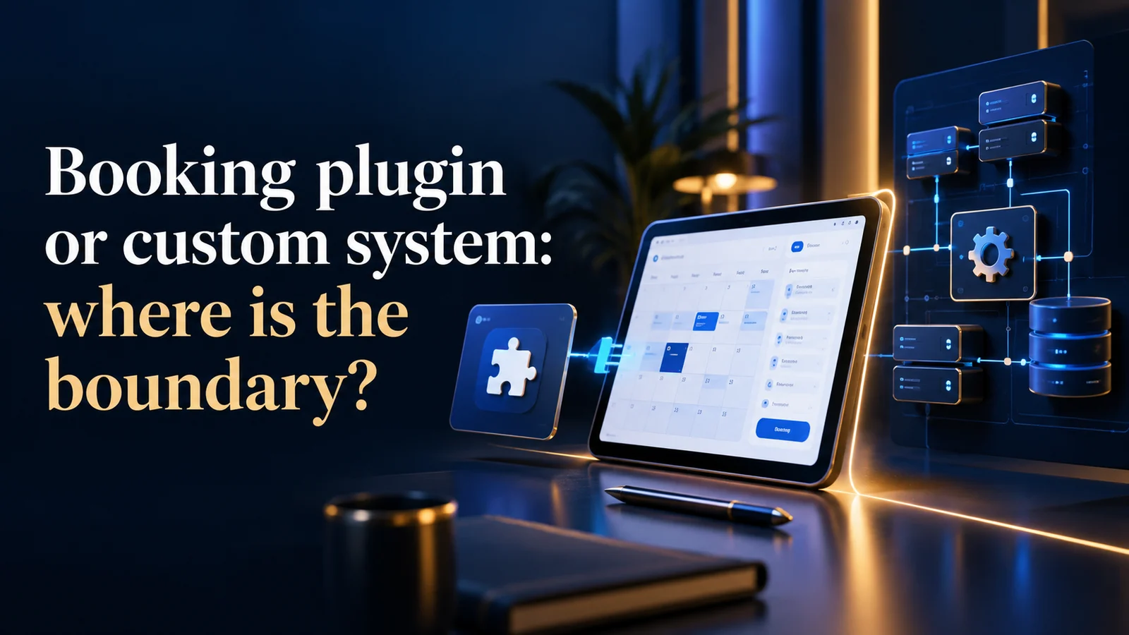 Booking plugin or custom system: where is the boundary?