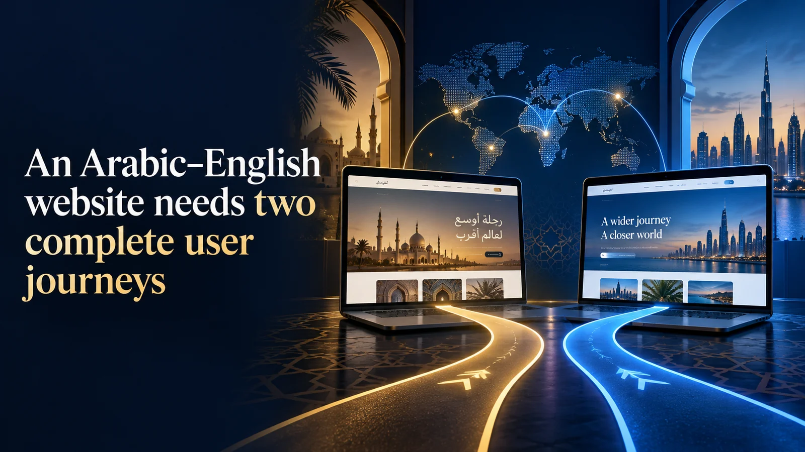 An Arabic–English website needs two complete user journeys