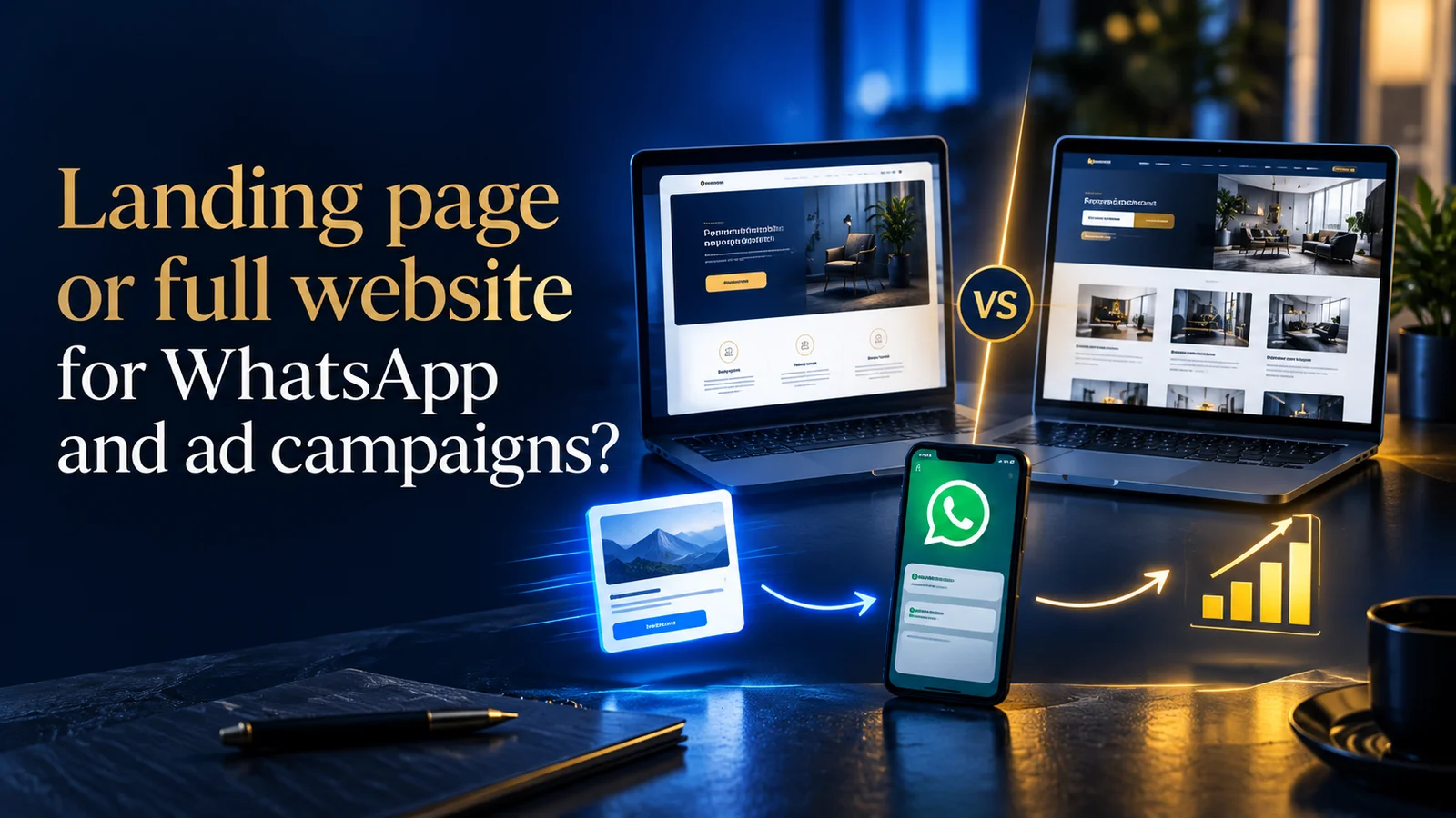 Landing page or full website for WhatsApp and ad campaigns?