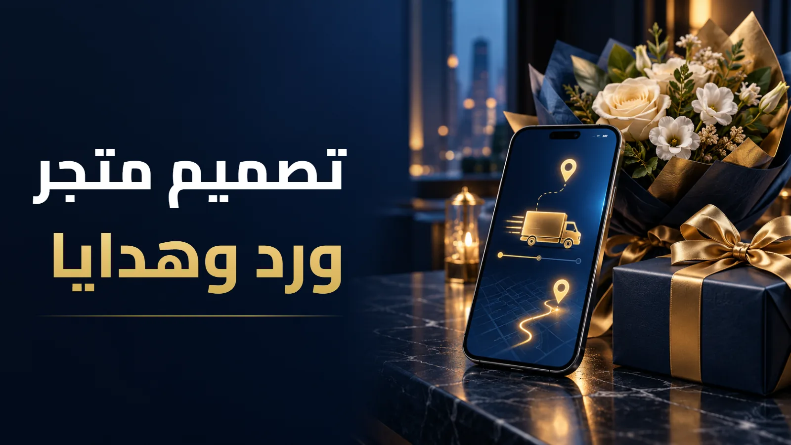 تصميم متجر ورد وهدايا إلكتروني: التوصيل في نفس اليوم والمناسبات