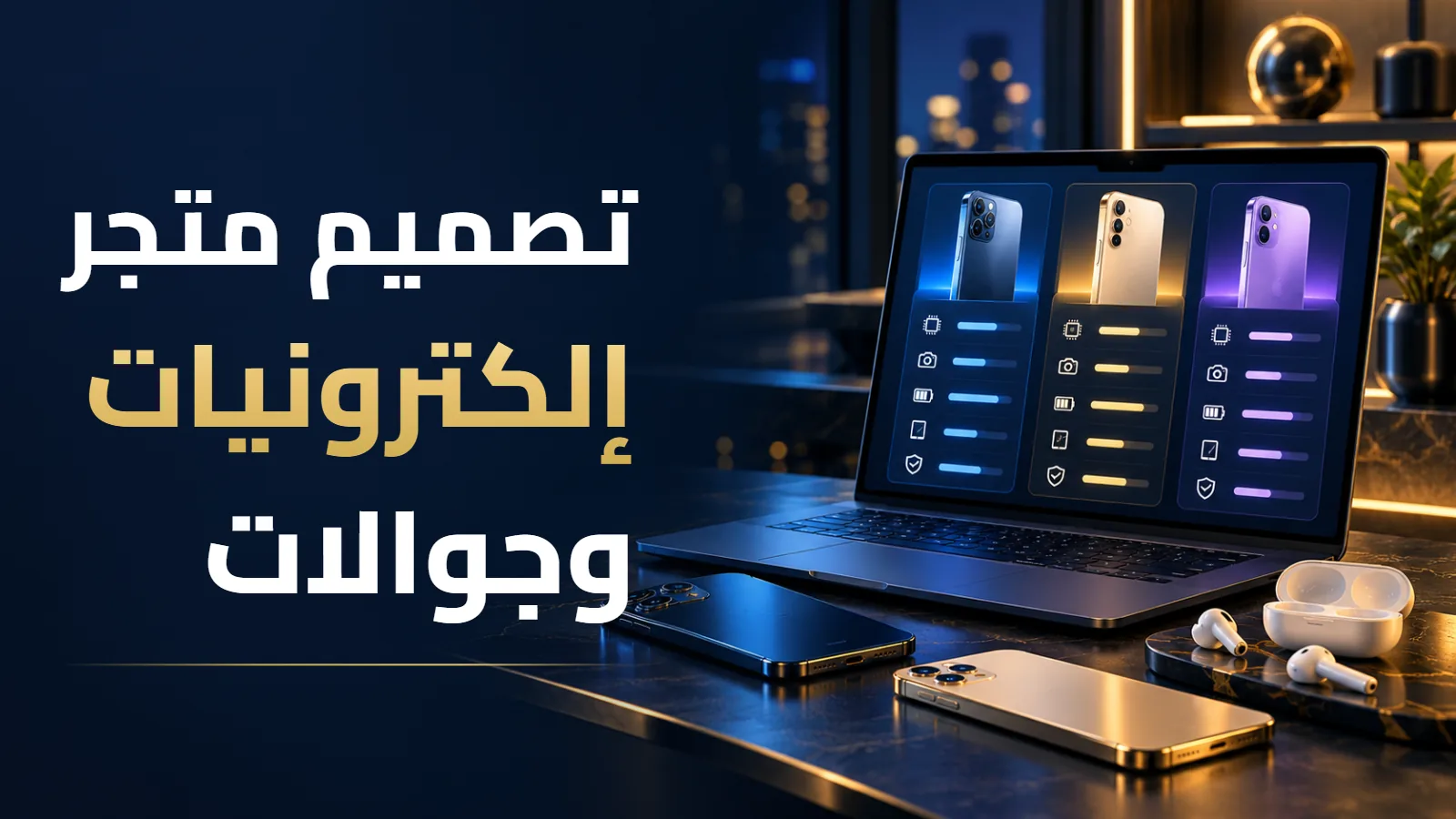 تصميم متجر إلكترونيات وجوالات
