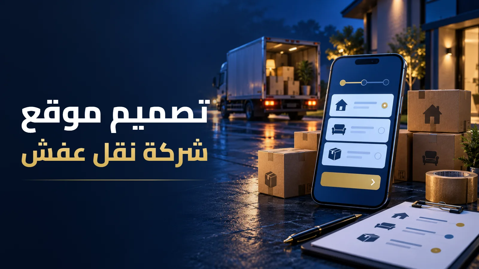 تصميم موقع شركة نقل عفش: عرض السعر والمناطق والحجز