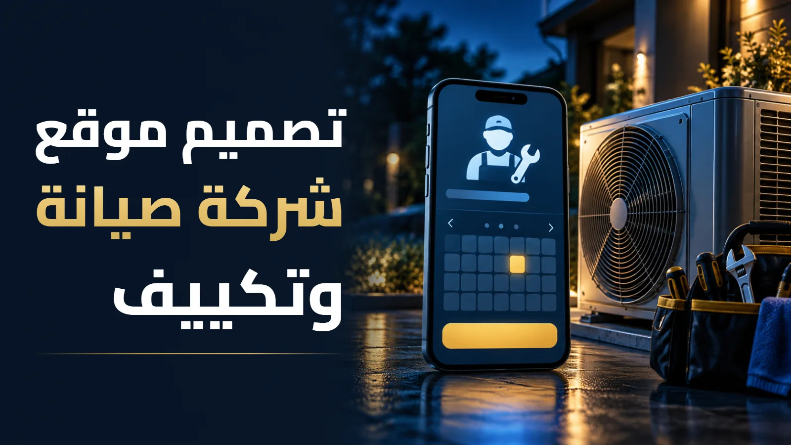 تصميم موقع شركة صيانة وتكييف: طلب الفني والعقود والضمان